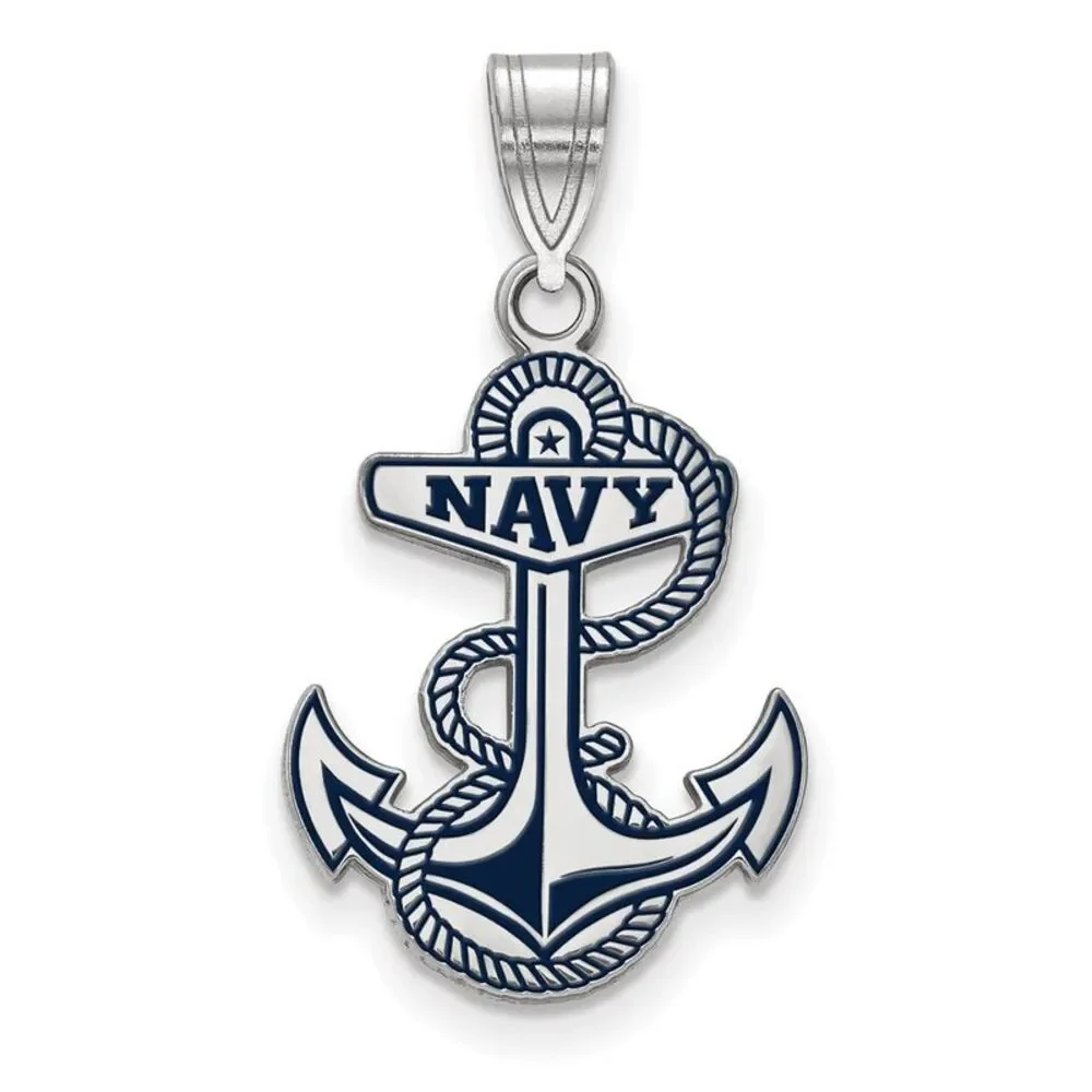 Sterling Silver U.S. Naval Academy Large Enamel Pendant